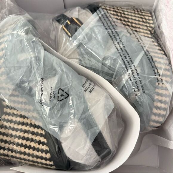 Vince Camuto Diliah Black Tweed Checkered Wedge Platform Sandals Size 9 New - Picture 11 of 12